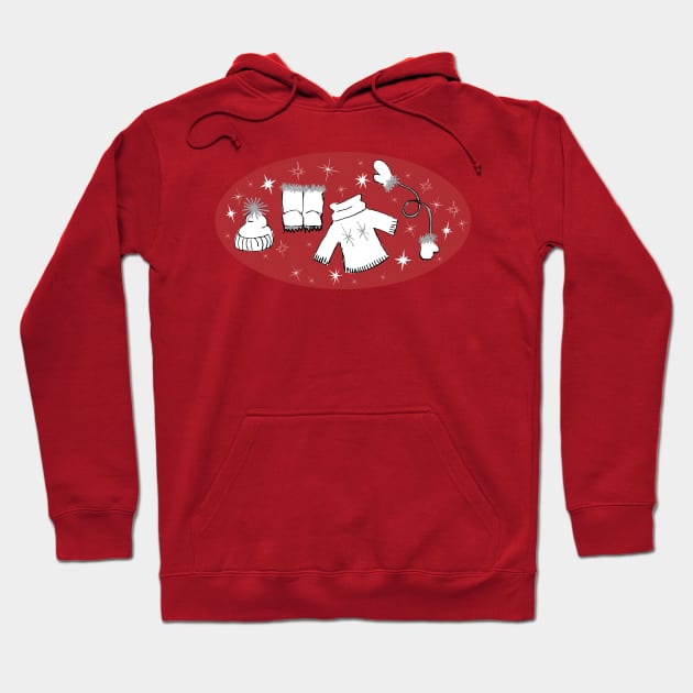 Winter weather snow lover cartoon illustration Hoodie by Angel Dawn Design